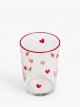 Heart Glass Tumbler, 510ml, Red/Clear