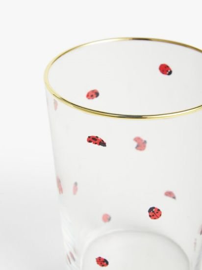 Ladybird Glass Tumbler, 510ml, Clear/Red