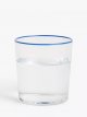 Rim Glass Tumbler, 380ml, Blue/Clear
