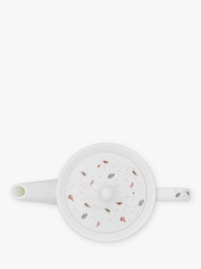 Hedgehog & Mouse Bone China Teapot, 600ml, White/Brown